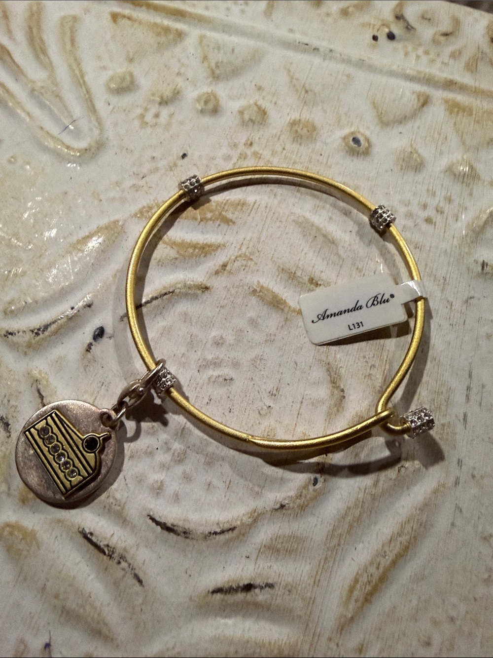 Amanda blu Gold-Tone Charm Bangle Bracelet